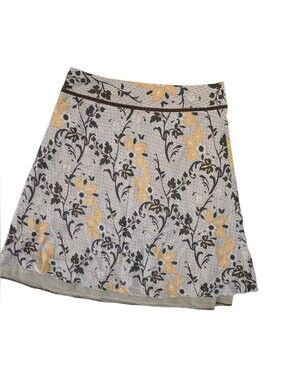 100% SILK Floral skirt With Lining And Cute Bow